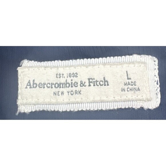 Abercrombie Fitch Women BLUE Chiffon Roll Tab Button Up Shirt Sheer Blouse Top L - Picture 5 of 7